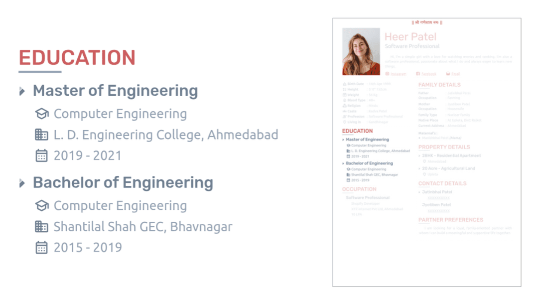 Educational Details Section Preview